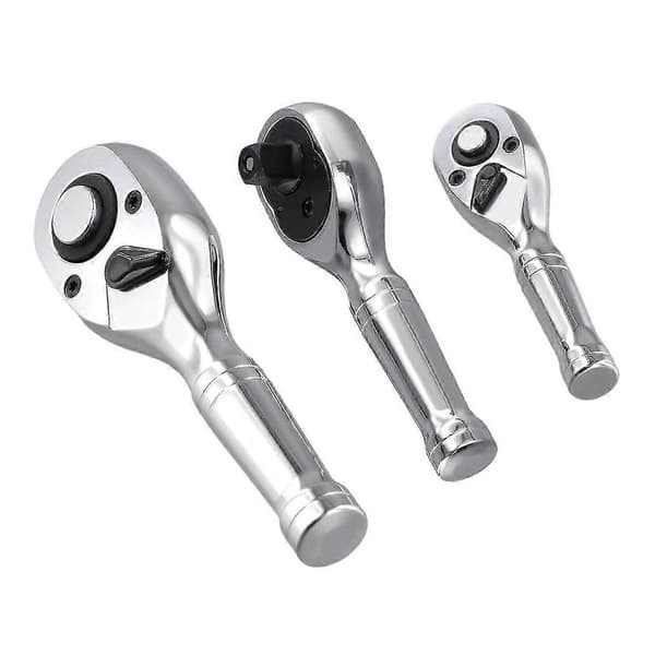 3 STK Mini Skraldenøgle 1/4 1/2 3/8 Dobbelthovedet Skraldenøgle Multifunktionel 72 Tænder Hurtigudløser Skraldenøgle