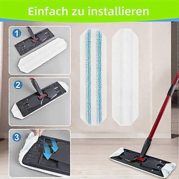 Sæt med 4 vaskbare mikrofiber moppepuder kompatible med hårde gulve, passer til H2Pro Vileda OCedar-systemer