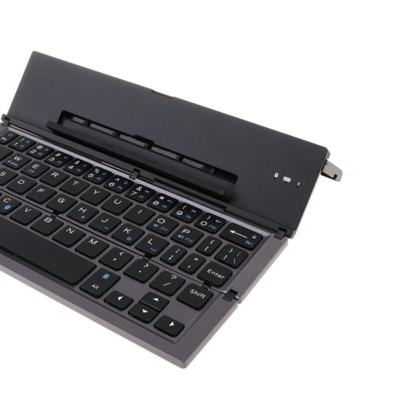 Trippelt trådlöst fällbart Bluetooth tangentbord i aluminium för Tablet Grey