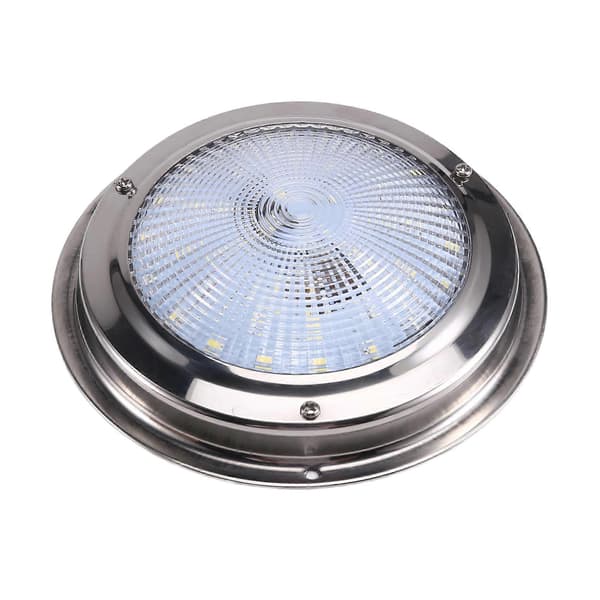 RV LED Ceiling Dome Light IP65 Waterproof Interior Lighting 12V24V 42LED Marine Courtesy Light Boat Accessories Silver