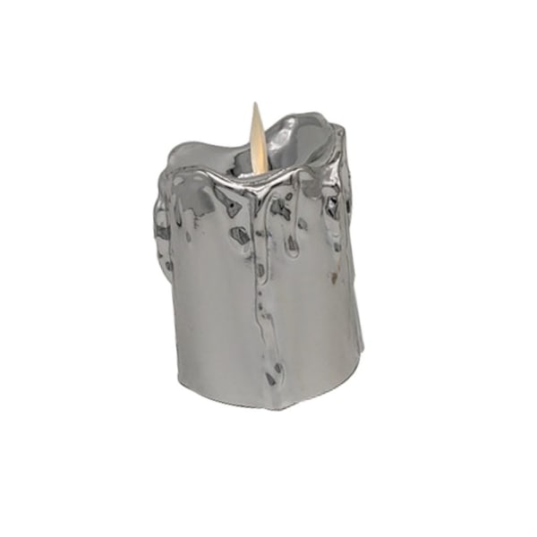 Elektrisk LED Flamels Ljus Simulerad Flimmer Heminredning Silver