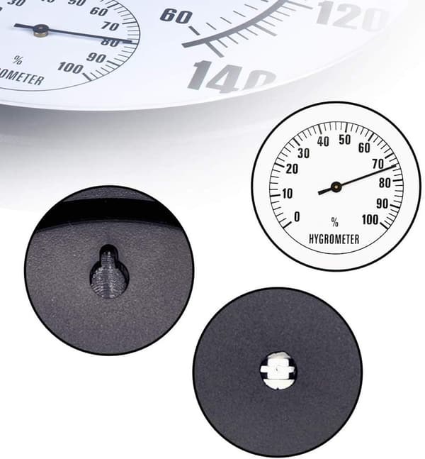 [RM] Termometer Hygrometer Rund Väggmonterad Indikator Inomhus och Utomhus Klocka för Trädgårdsindustri Laboratorium Fabrik Apotek, Diameter 25 cm