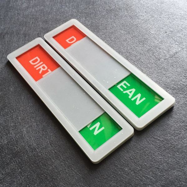 Diskmaskinsmagnet Ren Smutsig Skylt Dubbelsidig Vändbar Magnet med Magnetisk Platta Kök Diskmaskin Vändbar Indikator
