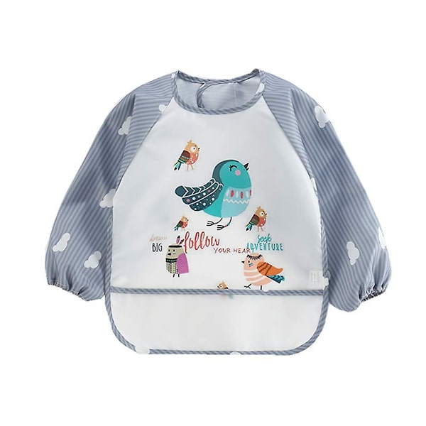 2 st Babyhaklappar med Lång Ärm Vattentät Ärmhaklapp Set Unisex