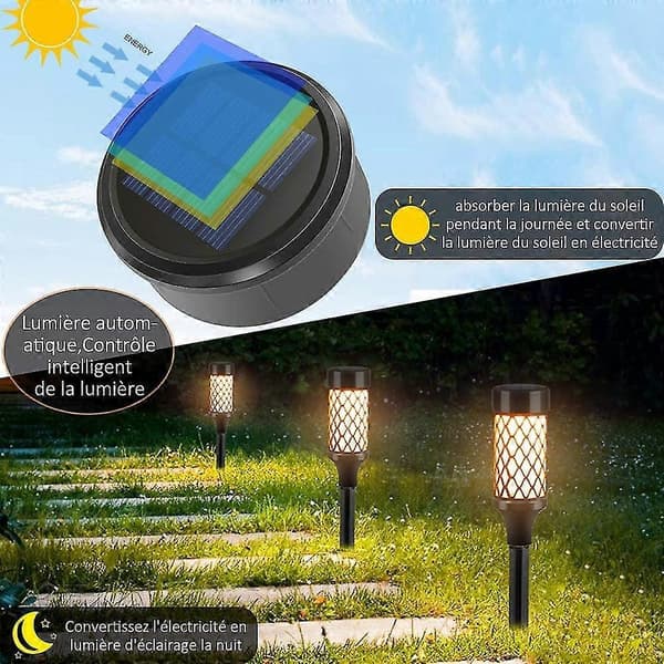Udendørs Solar Havelampe Solcellelampe (sort-2stk)