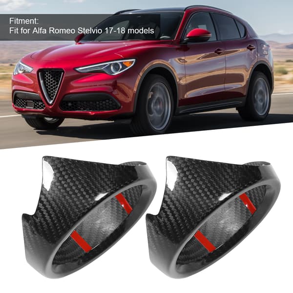 [RM]2 stk karbonfiber sideventilutløpsdeksel Trim passer til Alfa Romeo Stelvio 17-18