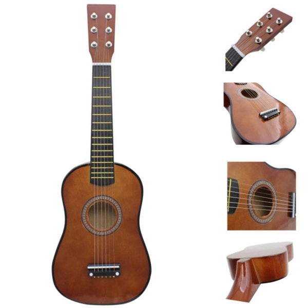 23-tums 6-strängad akustisk gitarr för barn, barn, pedagogiska leksaker, kaffe