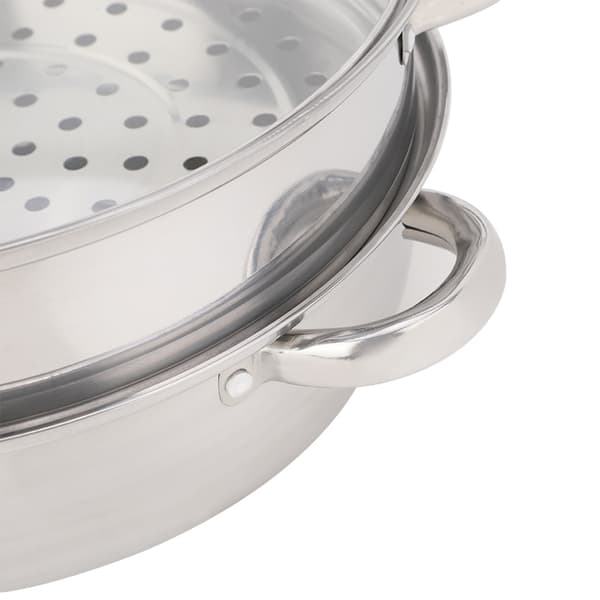 [RM]Rustfri Gryde 28cm 2-Lags Dampkoger Dobbeltpande Suppegryde Dampkoger