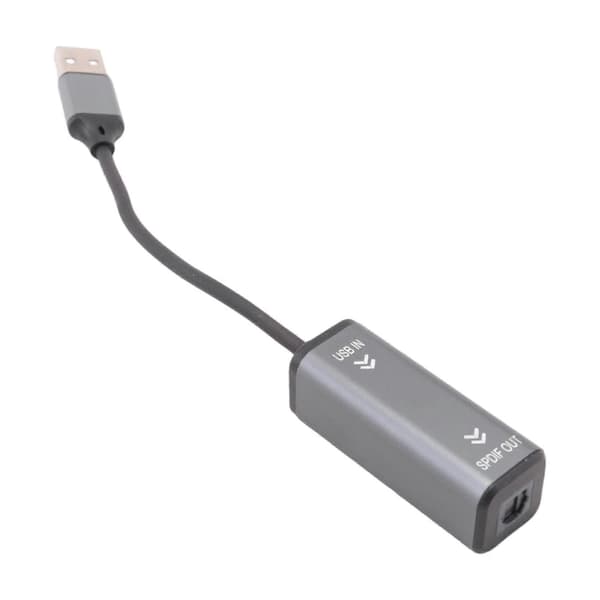 2X USB til optisk lydkonverter 16bit/96KHZ lydadapter USB til SPDIF-adapter for tilkobling av bærbar PC til lydplanke Gray