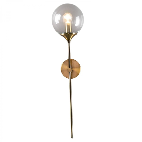 Vägglampa i guld Moderna vägglampetter inomhus med genomskinlig E14-sockel