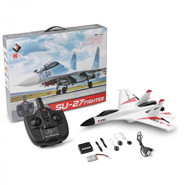 WLtoys XK A100 Su-27 2.4G RC Flygplan Borstlös Motor Segelflygplan Leksak Vit