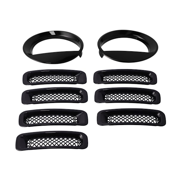 [RM]Front Mesh Grille Inserts Forlygteringe Kit til Jeep Patriot 2011 2016