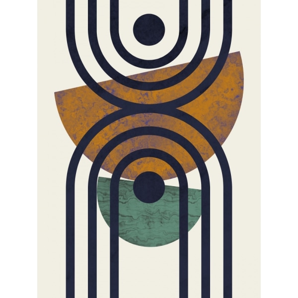 Textured Mid Century Composition 2 MultiColor 21x30 cm