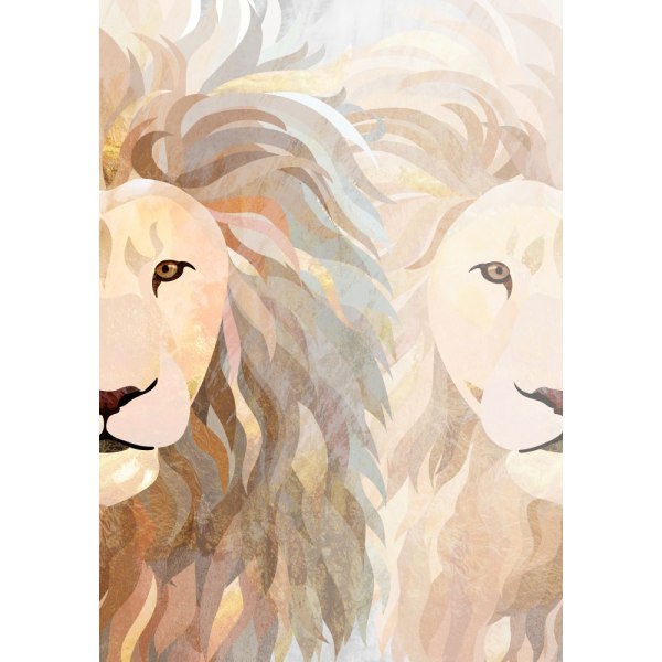 Lion Half Face 2 MultiColor 70x100 cm