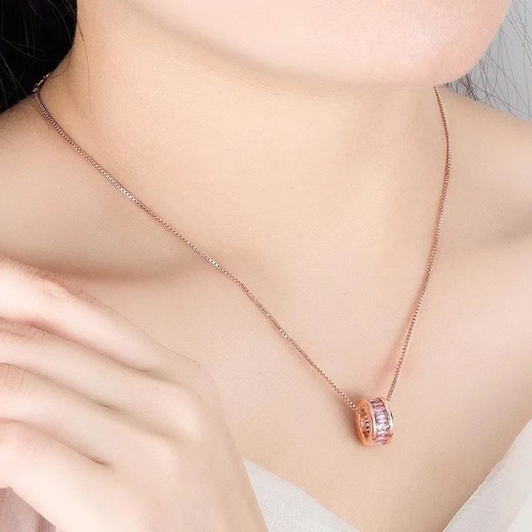 Ring necklace - rose gold color