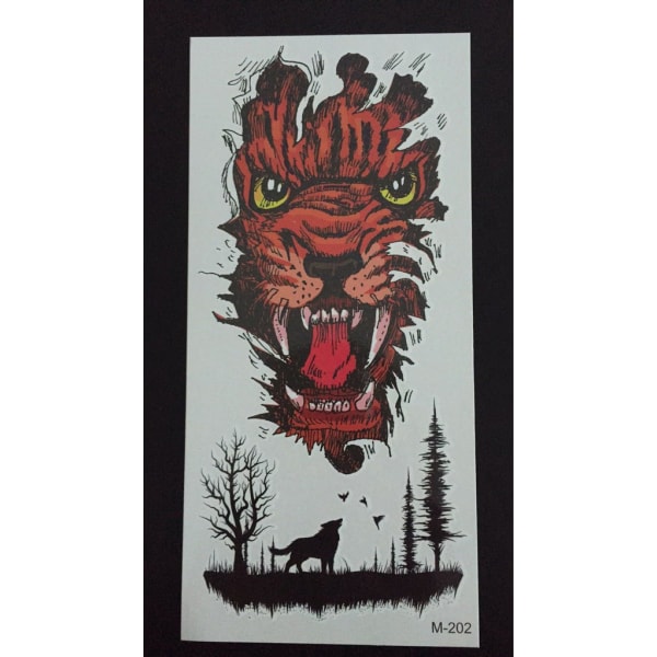Midlertidig tatovering 19 x 9cm - ulver