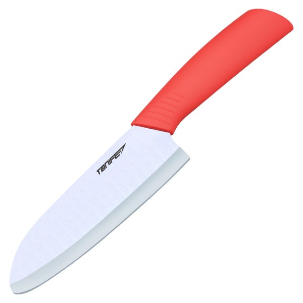 Tonife Zirconia keramisk kökskniv - 5,5" kockkniv Röd
