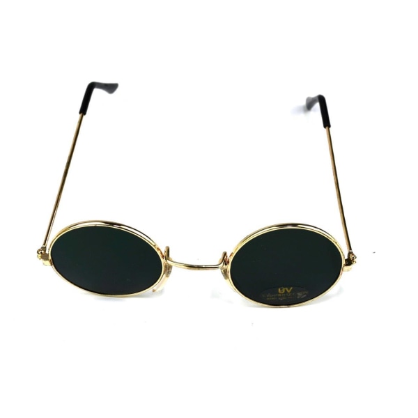 Runde solbriller Guld med sort linse