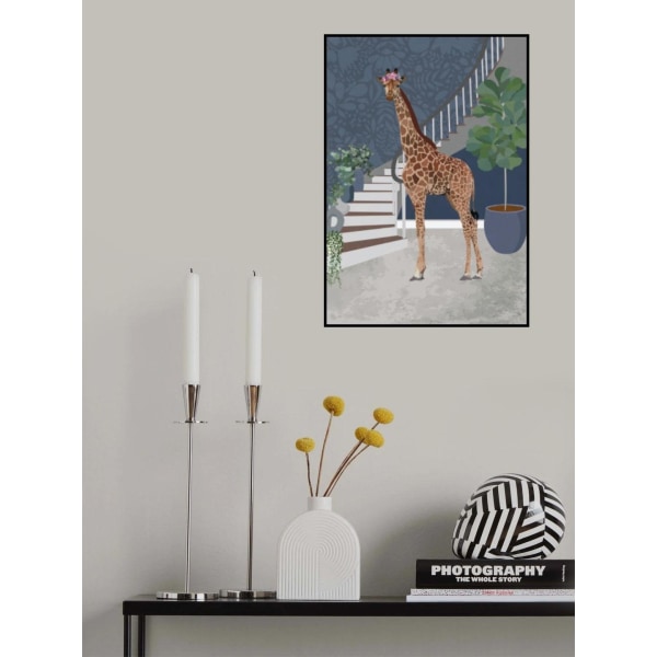 Giraffe Ved Trappen MultiColor 30x40 cm