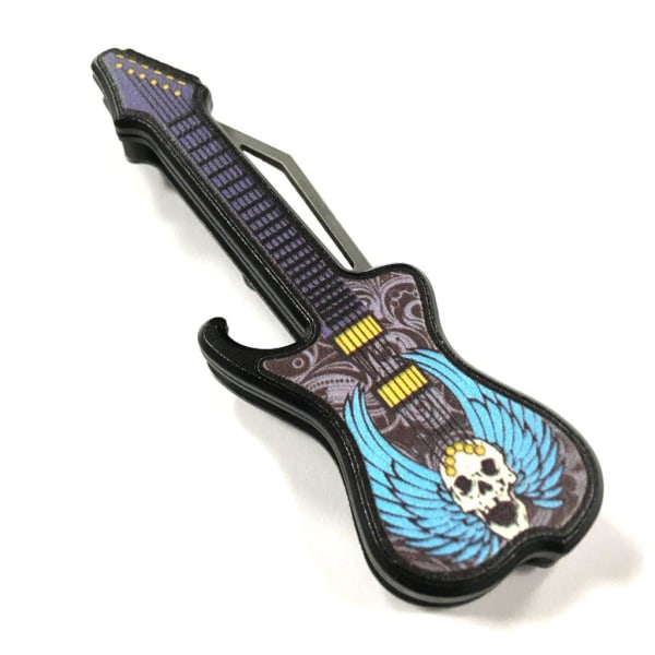 MTech USA - MT-1038 - Veitsi kitarasuunnittelulla döskalle med blå vingar