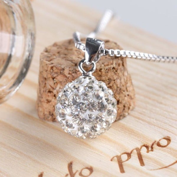 Ball necklace - silver color with rhinestone