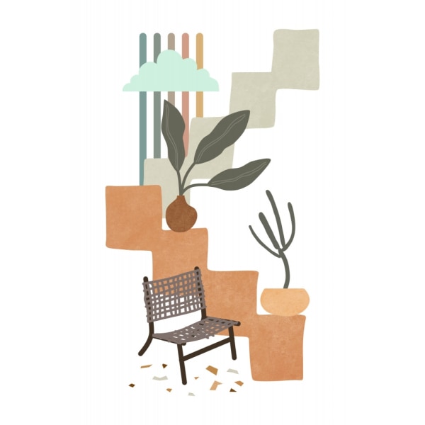 Tropical Villa Color And Shapes 10 MultiColor 30x40 cm