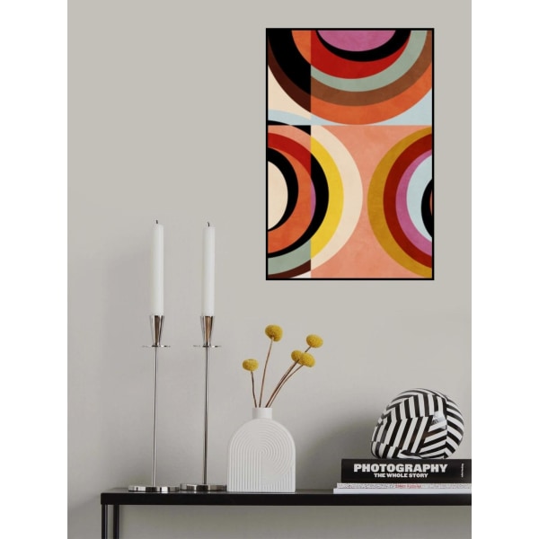 Lämpimät värit Bauhaus geometria3 MultiColor 70x100 cm