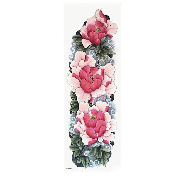 OBS STORLEK - 46 x 17 CM - Tatuering - blommor