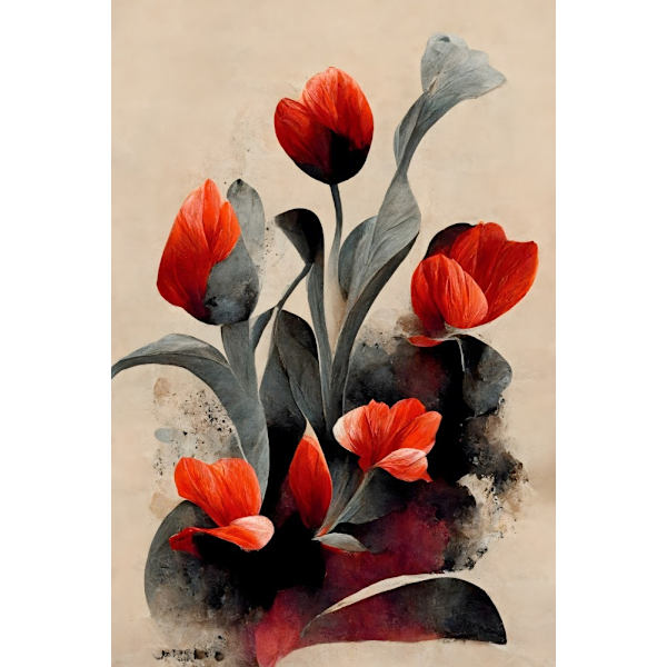 Red Tulips MultiColor 21x30 cm