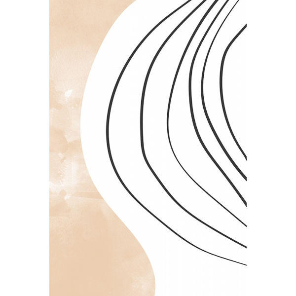 Beige Black Line Art MultiColor 70x100 cm