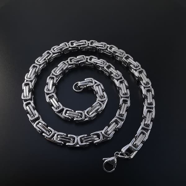 Byzantine bracelet chain – silver-coloured, 8 mm, 23 cm 8mm*23cm
