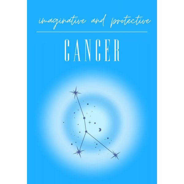 Cancer Zodiac Print Art MultiColor 50x70 cm