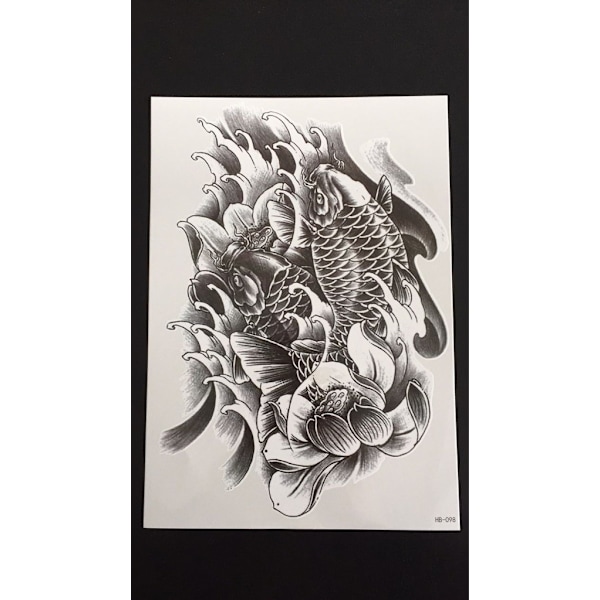 Midlertidig tatovering 21 x 15cm - Koi fisk