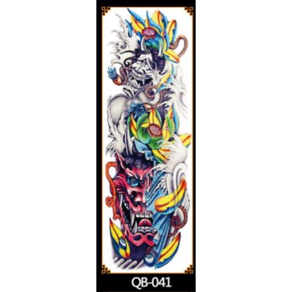 OBS! SE STØRRELSE! Midlertidig tatovering - 46 x 17 cm - japansk stil