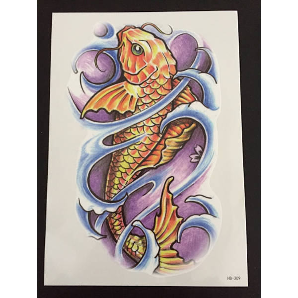 Tillfällig Tatuering 21 x 15cm - koi fisk