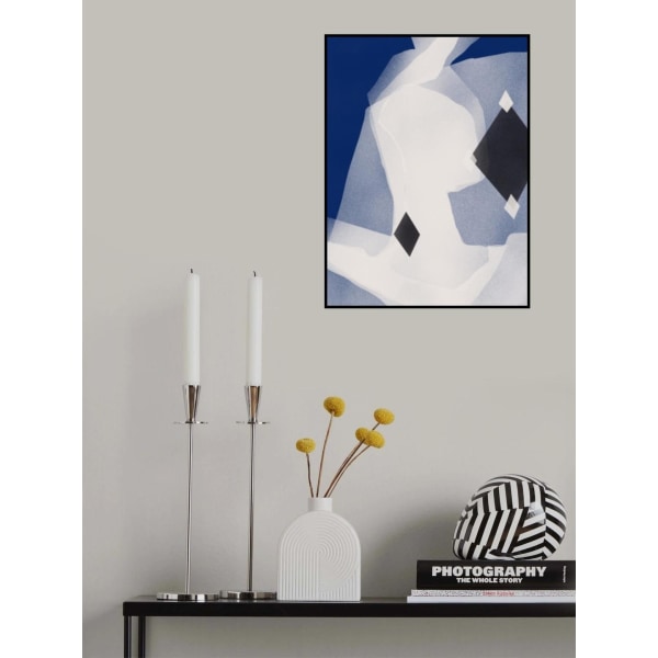 Blue Black And White Abstract MultiColor 30x40 cm