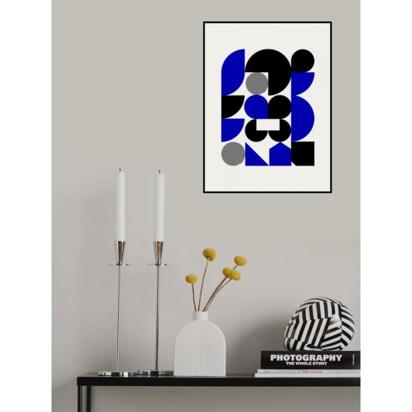 Blue And Black Geometrical Shapes MultiColor 50x70 cm