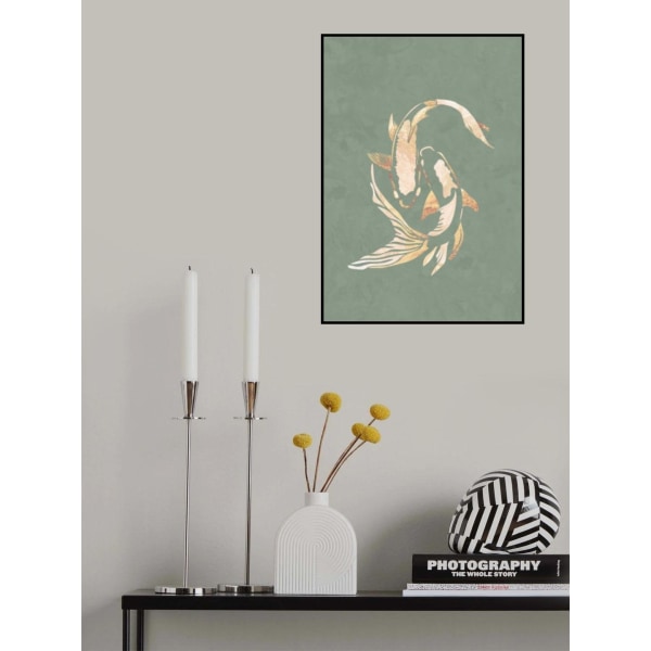 Sage Green Gold Koi Fish 1 MultiColor 50x70 cm