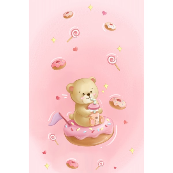 Teddy Bear And Donut Cake MultiColor 50x70 cm