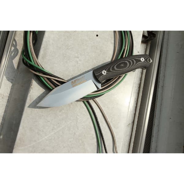 MTech Evolution MTE-FIX008-S full tang hunting knife with micarta handle – 5" 8Cr13 drop point blade, 9" (approx. 23 cm) overall