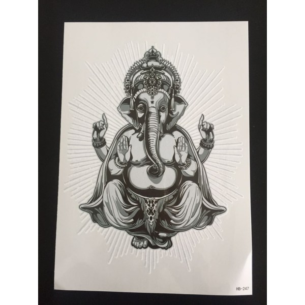 Tillfällig Tatuering 21 x 15cm - Ganesha