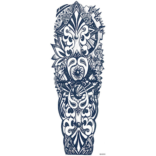 OBS! SE STØRRELSE! Midlertidig tatovering - 46 x 17 cm - skisse