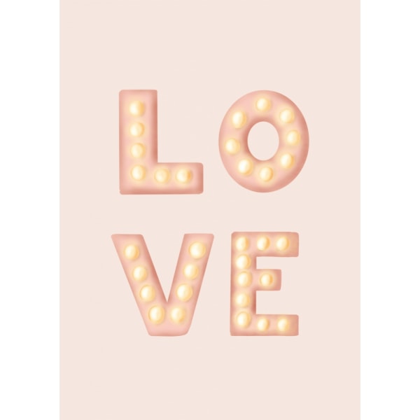 Love Light Letters Pink MultiColor 30x40 cm