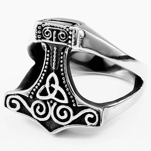 Ring - Nordic Mythology - Hammer of Thor with Triquetra #8