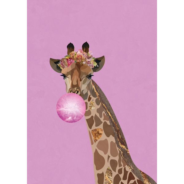 Giraffe Pink Bubblegum MultiColor 70x100 cm