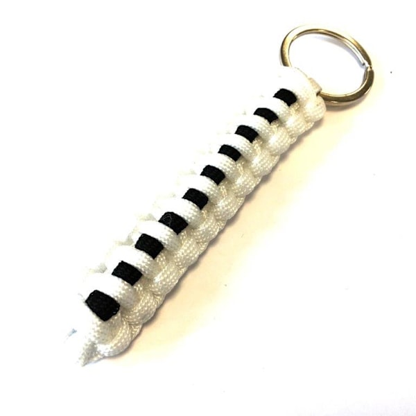 Paracord nøkkelring hvit svart vit svart