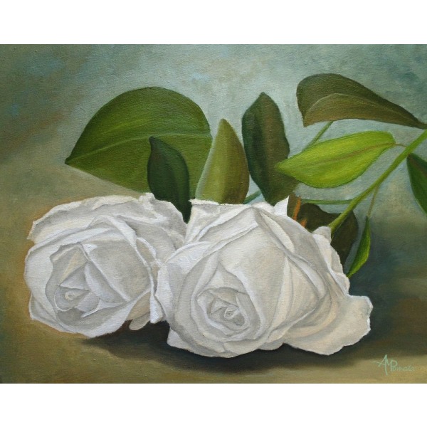 White Roses MultiColor 50x70 cm