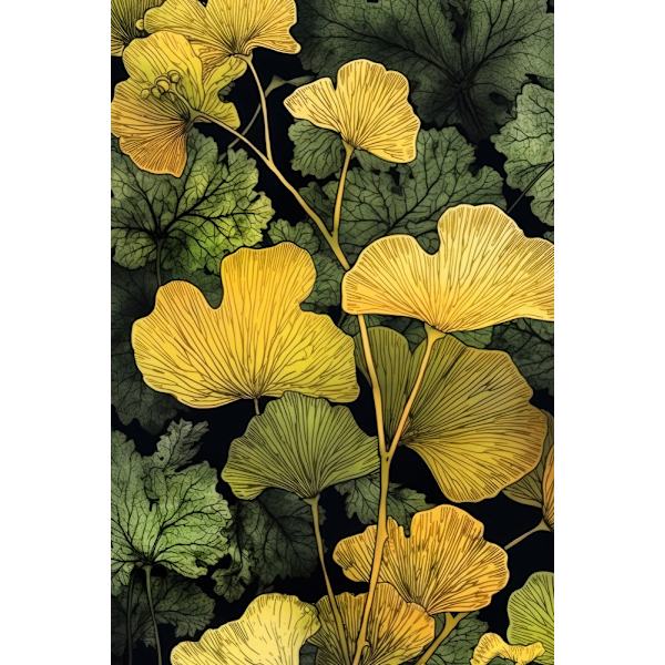 Ginko Biloba Leaves 15 MultiColor 30x40 cm