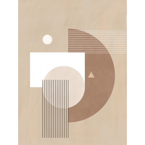 Neutral Semicircles Poster No.1 MultiColor 50x70 cm