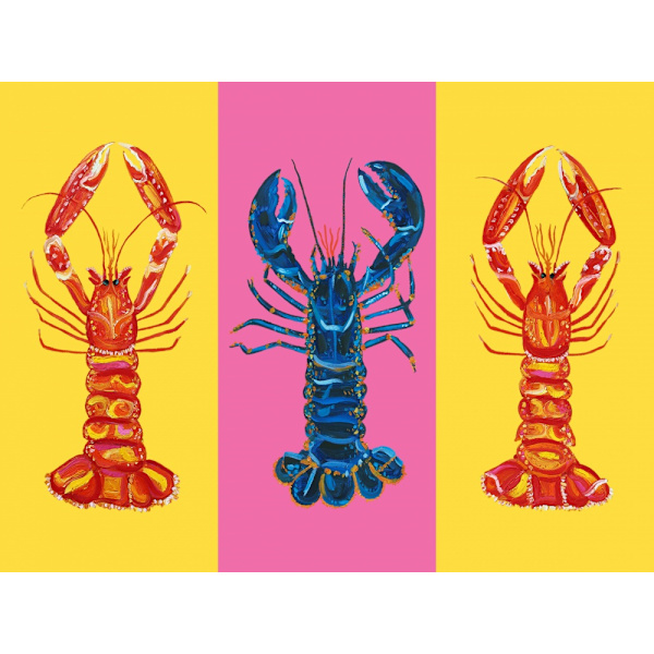 Lobster Langoustines Pop Art 2 MultiColor 70x100 cm